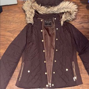 Brown Active USA zip up/ button up Jacket